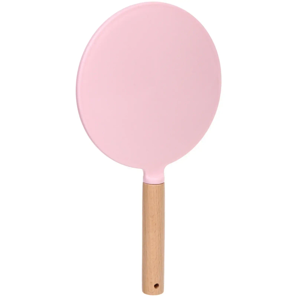 Зеркало косметическое с ручкой «Cute look - Королева», круг, цвет пудровый 14*25см