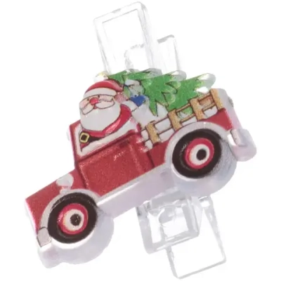 Прищепки декоративные «Дед Мороз в машине» 3 см (набор 6 шт)