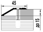 Порог 20х28 мм L 1 м (с перепадом до 15 мм), Бронза
