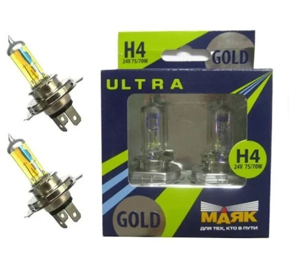 Лампа 12 В H4 60/55 Вт P43t галогенная 2 шт Маяк Active Racing Vision +200%