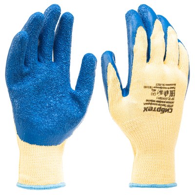 Перчатки трикотажные, полиэфирные, латексное рельефное покрытие, 10 Сибртех