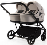 Детская коляска для двойни Adamex Leo Duo 3 в 1 TK20 (СВЕТЛО-БЕЖЕВЫЙ)
