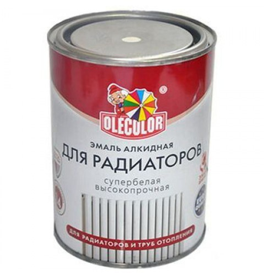 Эмаль алкидная для радиаторов белый 0,9кг OLEKOLOR