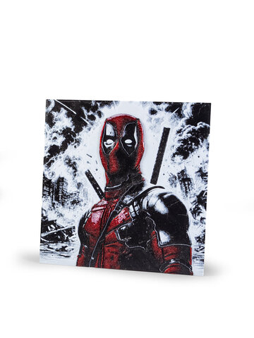 Табличка интерьерная "Deadpool " Дэдпул, 15х15 см, 3D печать, красно-белый-черный