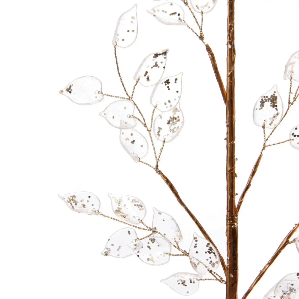 Ветка декоративная «Сияющие листья» 65 см, Золото