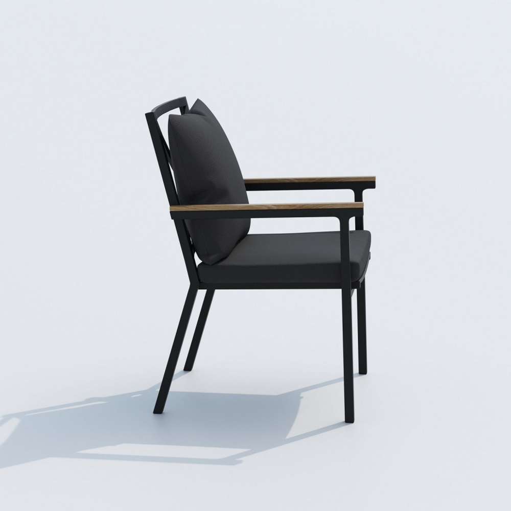 Обеденная группа Ideal Patio  ТЕЛЛА ФЕСТА плюс каркас карбон, стол тик 200, ткань антрацит