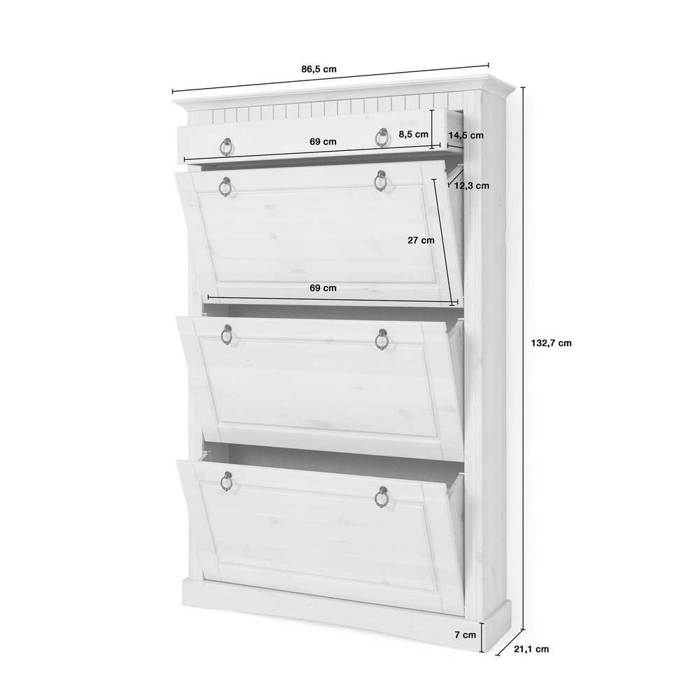 Тумба для обуви Неаполь из сосны, эвкалипт