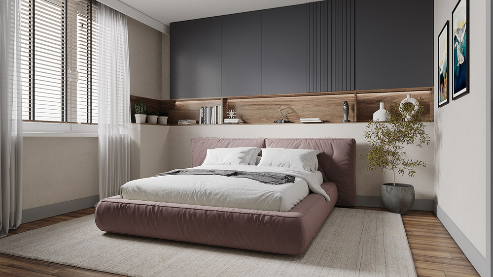 Кровать Латона 3 Vivaldi 28 300*255*85 см, Розовый Велюр Нераскладной Фиеста