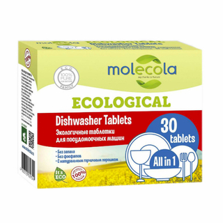 Таблетки для посудомоечной машины Molecola, 30 таб.