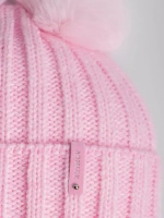 Шапка детская вязаная с помпонами и снуд