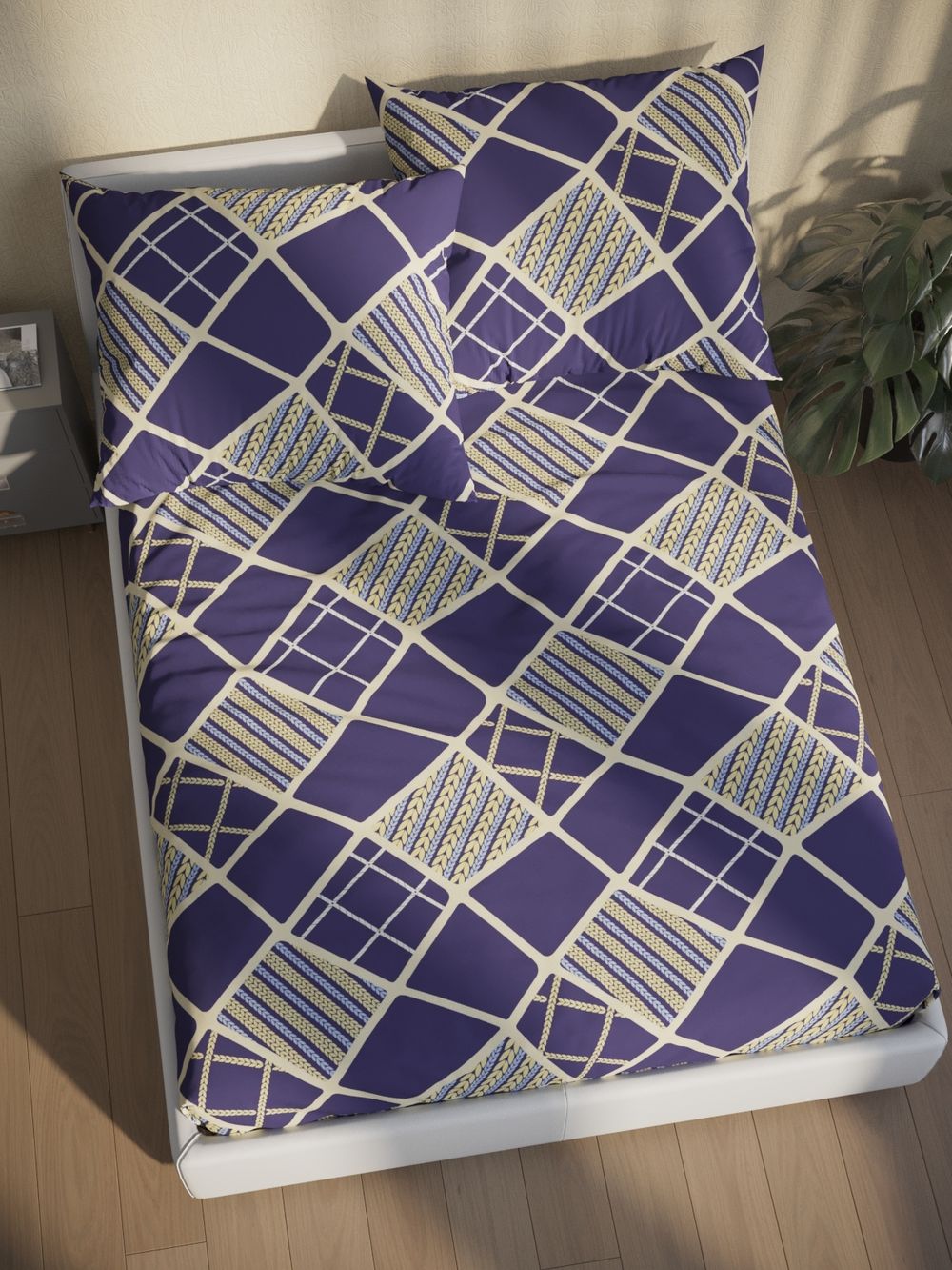 Постельное белье Simple House "Эстер" 1,5-сп   наволочка 50х70 1шт Простынь  150х215 см  Пододеяльник 145х215 см