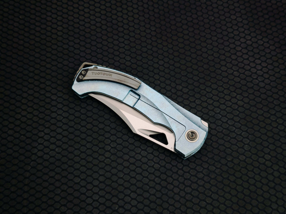 Складной нож Bicornis Tmax CrystalTi blue
