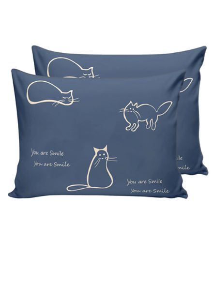 Наволочка комплект 2шт Сказка "Котики" 40х60 см, перкаль