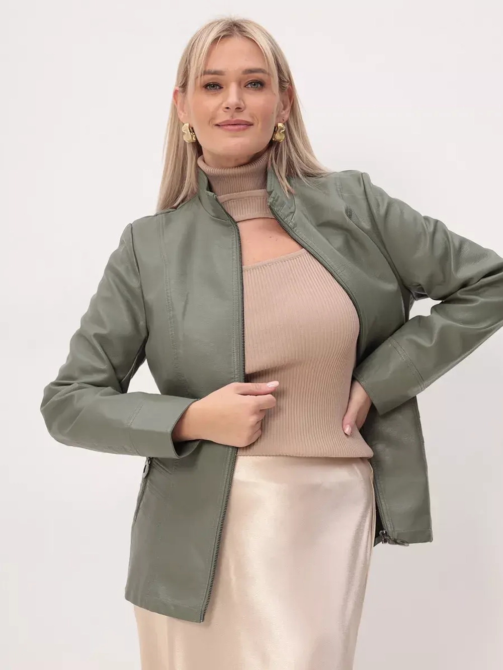 Куртка из экокожи больших размеров