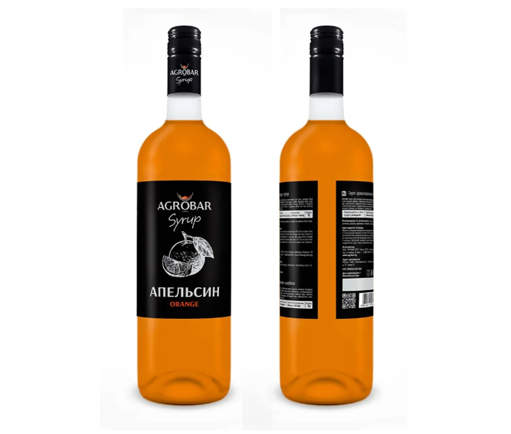 Сироп «AGROBAR» со вкусом «Апельсин» (Orange Syrup), 1 л.