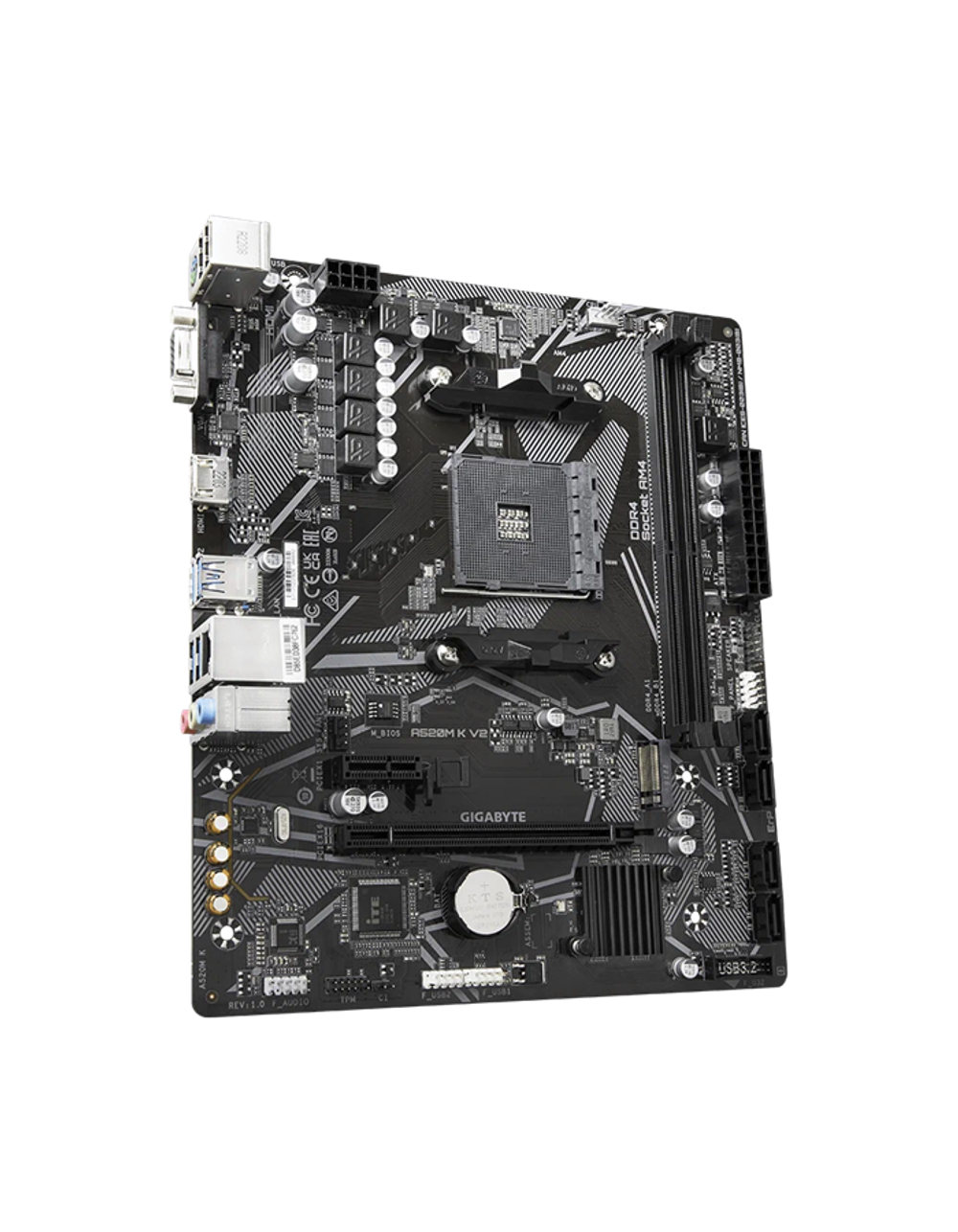 GIGABYTE A520M K V2, AM4, A520, 2*DDR4, 4*SATA, 1*M.2, 4*USB 3.2, 2*USB 2.0, 1*PCIx16, 1*PCIx1, D-Sub+HDMI, mATX
