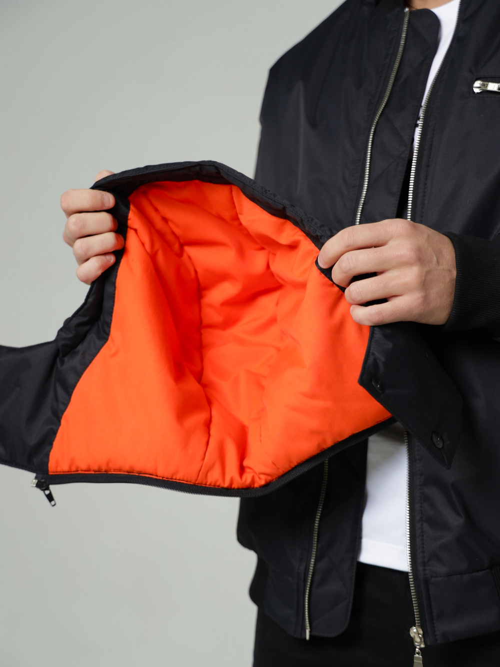 Бомбер мужской утепленный черный Город Горький