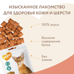 Мнямс хрустящие подушечки для кошек с лососем "Здоровье и красота" - 60 гр