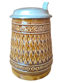 Кружка пивная (керамика с оловянной крышкой) Германия