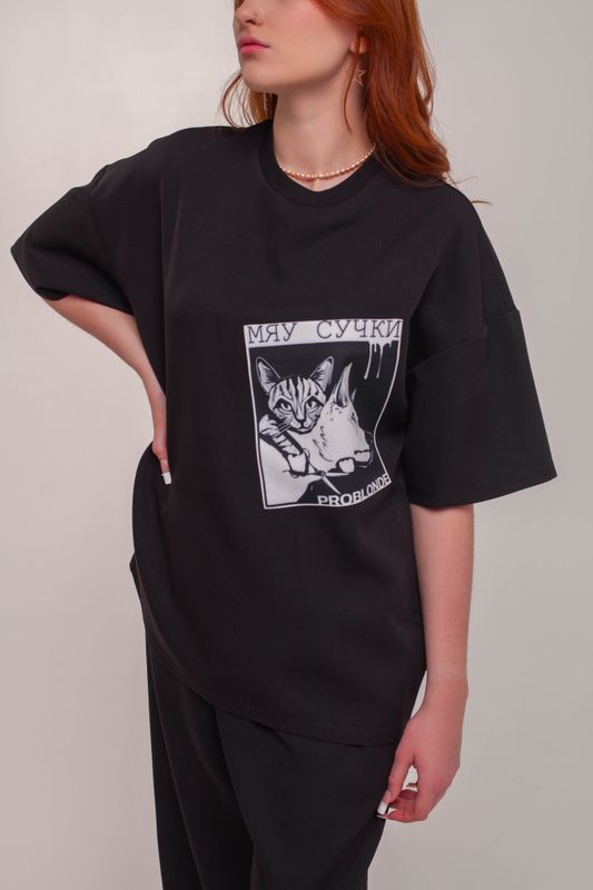 ФУТБОЛКА NUMERO 1 с карманом print CatDog