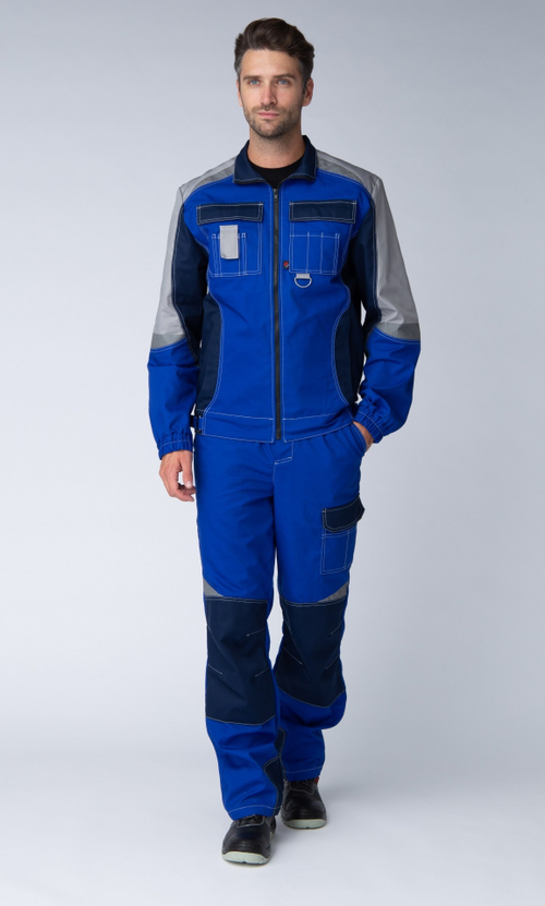 Костюм Формула (тк.Смесовая,240) п/к, васильковый/т.синий/серый