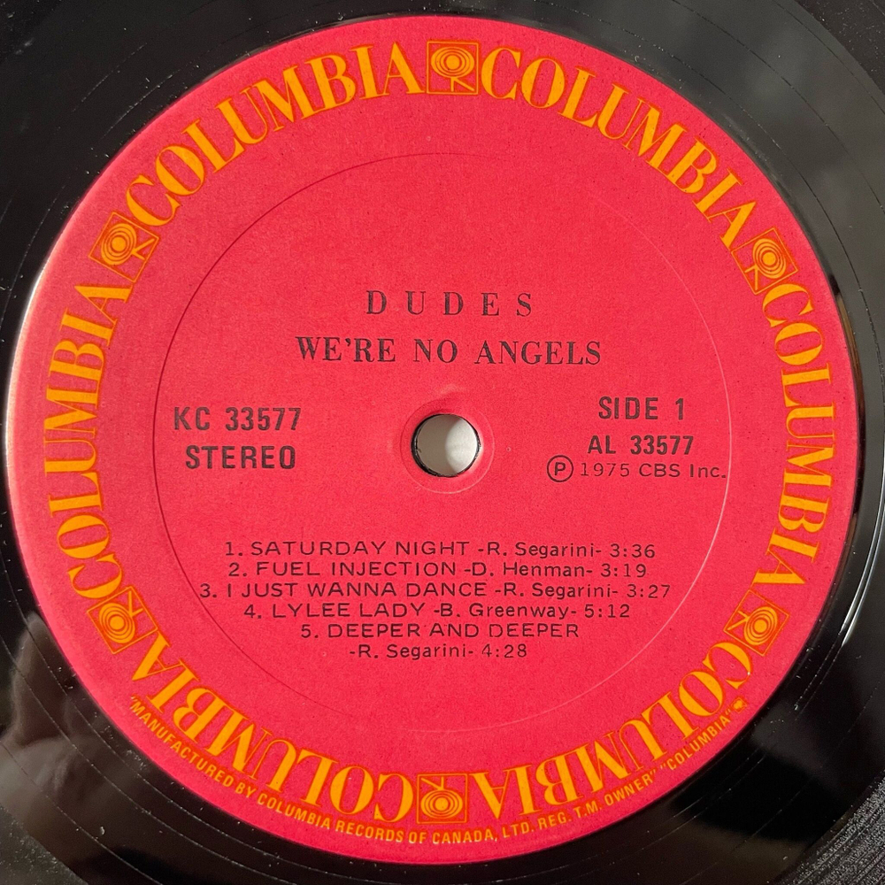 Винтажная виниловая пластинка LP Dudes We're No Angels (Canada 1975)