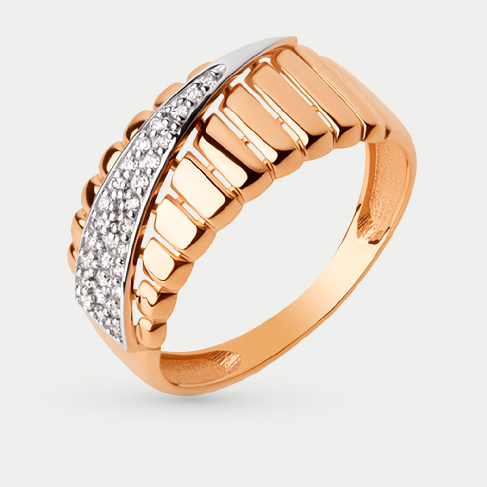 Кольцо женское из красного золота 585 пробы с фианитами (арт. 903151-1102)