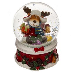 GAEM Фигурка декор в стекл шаре "Санта/Олень", D7 см, L7 W7 H8,5 см, 2в.