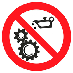 Знак - Запрещается смазывать во время работы механизма