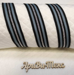 Лампасная лента (трикотажный, люрекс, 2,5 см). Черный/серый/серебро, ВО