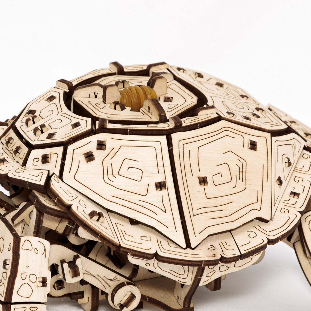 Механическая Черепаха от Eco Wood Art (EWA) - Деревянный конструктор, сборная модель, 3D пазл