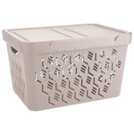 ЯЩИК С КРЫШКОЙ УНИВЕРСАЛЬНЫЙ DELUXE, 380х220 ММ, 18Л (Светло-бежевый)