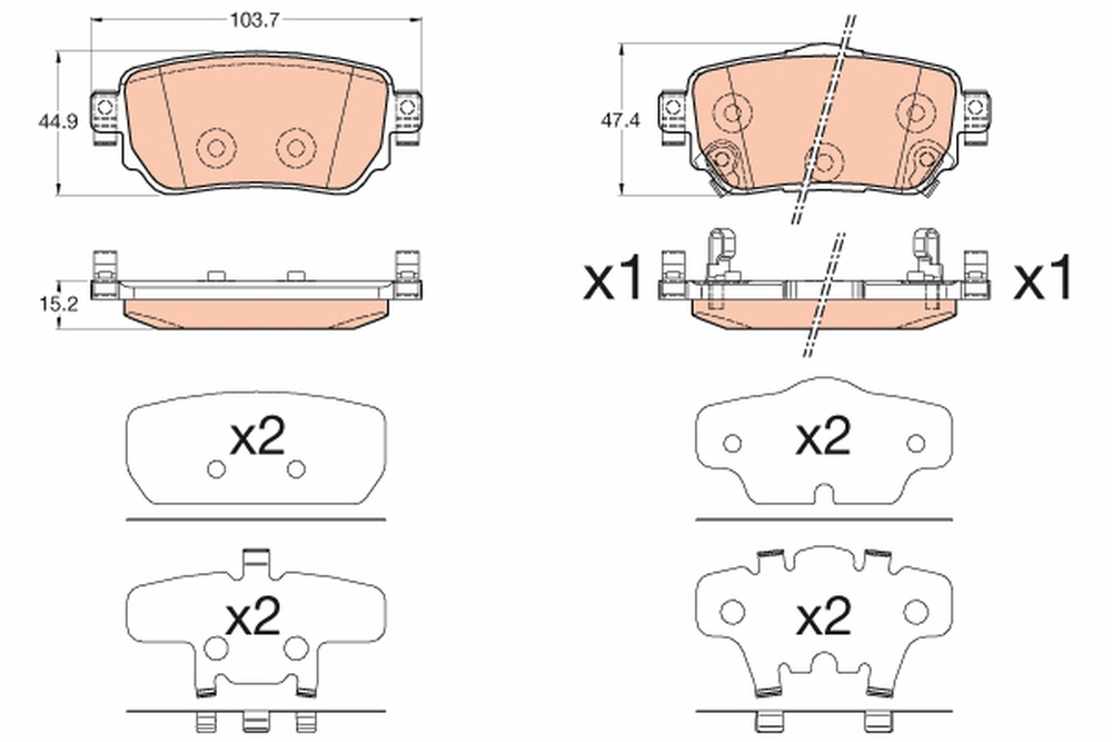 TRW - GDB3617-TRW - Brake Pad Set, disc brake