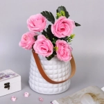 Ваза из пластика «Адель» 15,5*17,5см клетка, цвет белый