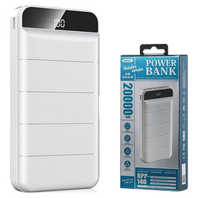 Внешний Аккумулятор (Power Bank) Remax RPP-140 20000 mAh (5,0V - 2A,Type-C, MicroUSB, LCD) Белый