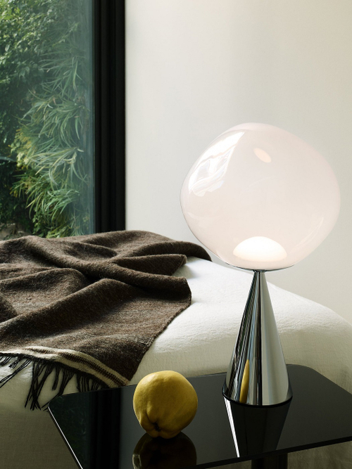 Настольная лампа Melt Cone Fat opal/silver