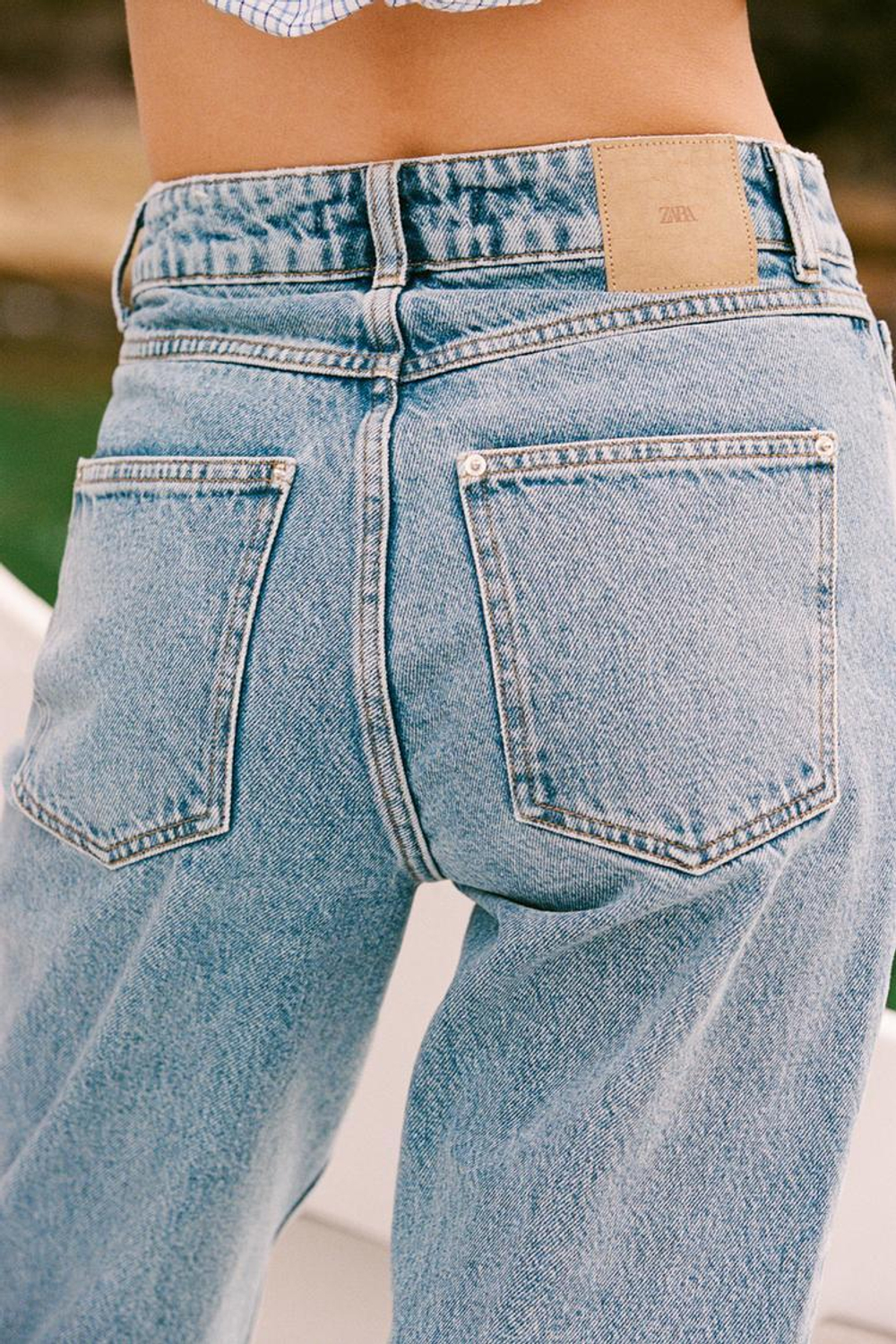 ZARA ДЖИНСЫ Z1975 STRAIGHT LEG HIGH WAIST, ВЫЦВЕТШИЙ СИНИЙ