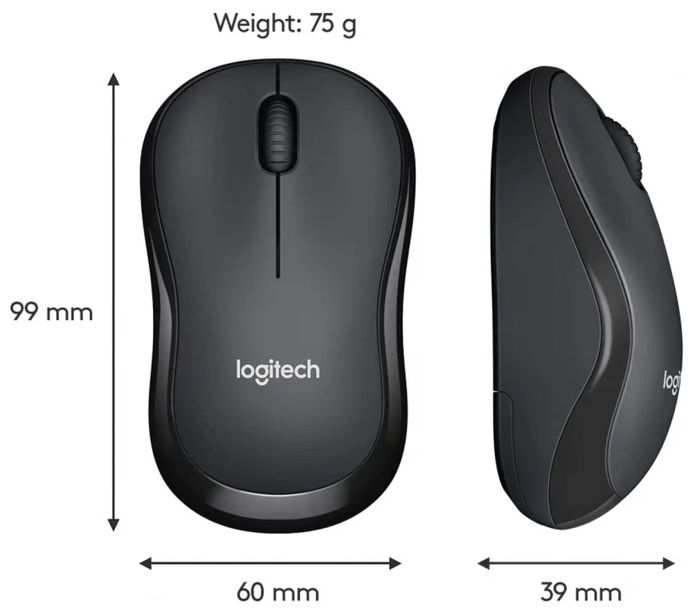 Беспроводная мышь Logitech M221 Silent, charcoal