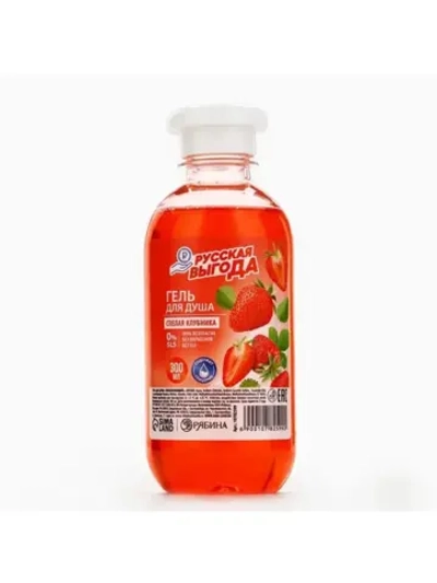 Гель для душа РУССКАЯ ВЫГОДА, 300 мл, аромат спелой клубники