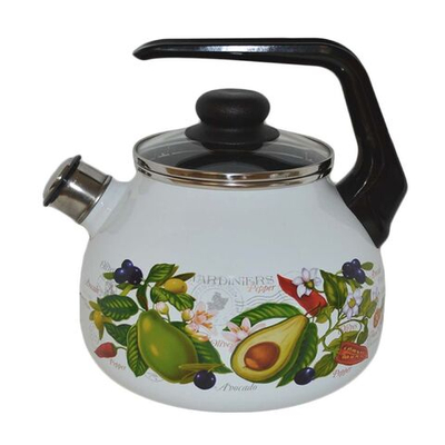 Чайник сталь, эмал, 3 л, свист, руч консоль, СтальЭмаль, Авокадо, 4с209я