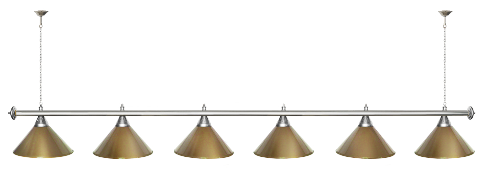 Лампа STARTBILLIARDS 6 пл. (плафоны золотые,штанга золотая,фурнитура золото)