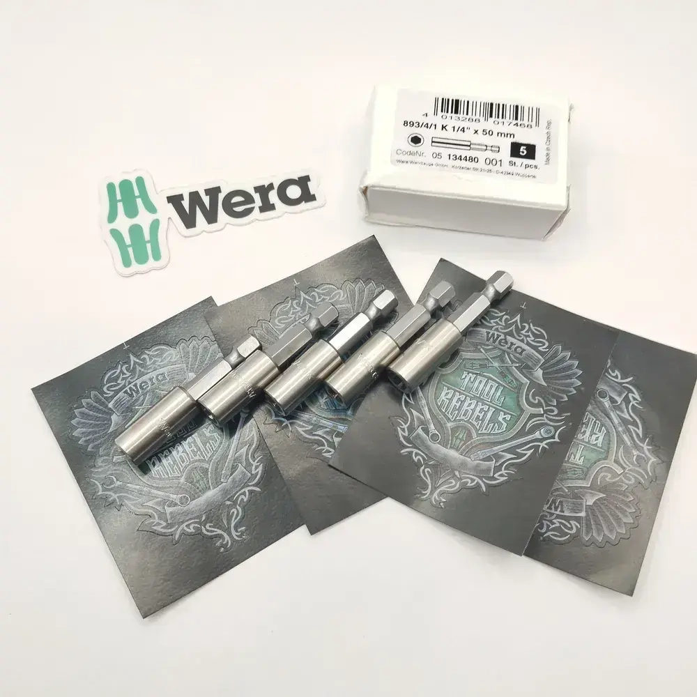 Битодержатель магнитный WERA 893/4/1 K, 50 мм (134480) (Оснастка для шуруповерта с мощным магнитом ) Адаптер для бит
