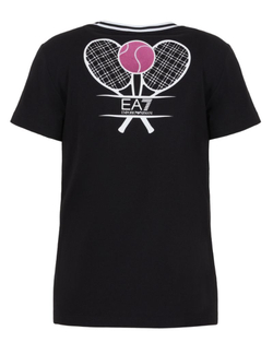 Женская теннисная футболка EA7 Woman Jersey T-Shirt - Black