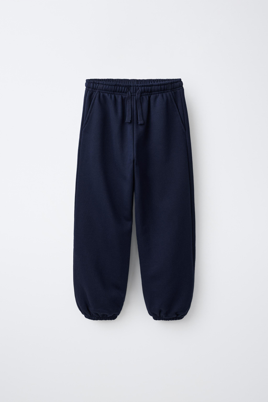 ZARA БРЮКИ-ДЖОГГЕРЫ ИЗ МЯГКОЙ ТКАНИ, МОРСКОЙ СИНИЙ