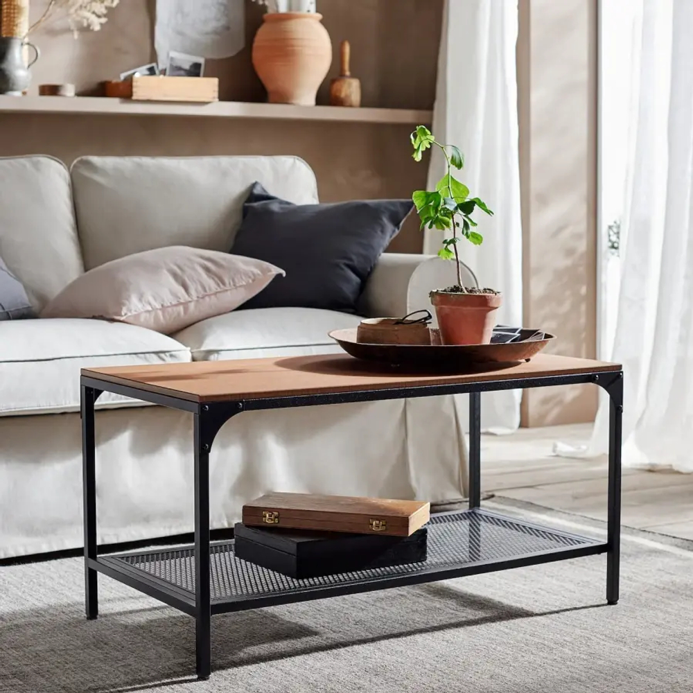 Журнальный стол - IKEA FJÄLLBO/ИКЕА ФЬЕЛЛЬБО, 46х90х46 см, черный