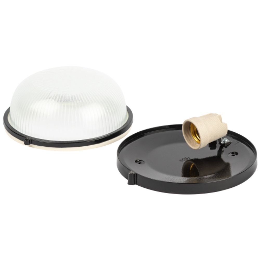 Светильник ЭРА НБП 03-60-001 Акватермо алюминий/стекло IP54 E27 max 60Вт D176 круглый черный термостойкий