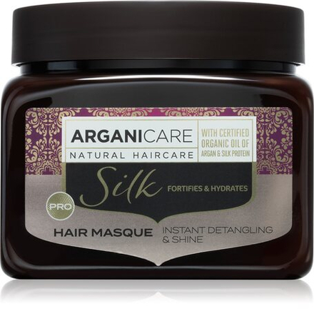 Arganicare Silk Protein Fortifying Mask - увлажняющая маска для волос с протеинами /   500  ml  / GTIN 3701120001027