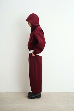 Брюки-бананы с начесом, "Бордо"