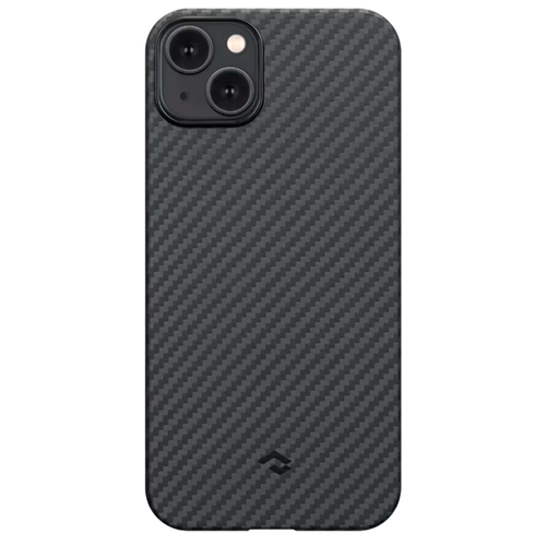 Чехол из арамидного волокна с поддержкой MagSafe PITAKA MagEZ Case 4 1500D для iPhone 15 Plus, Black / Grey Twill (Cаржевое переплетение)