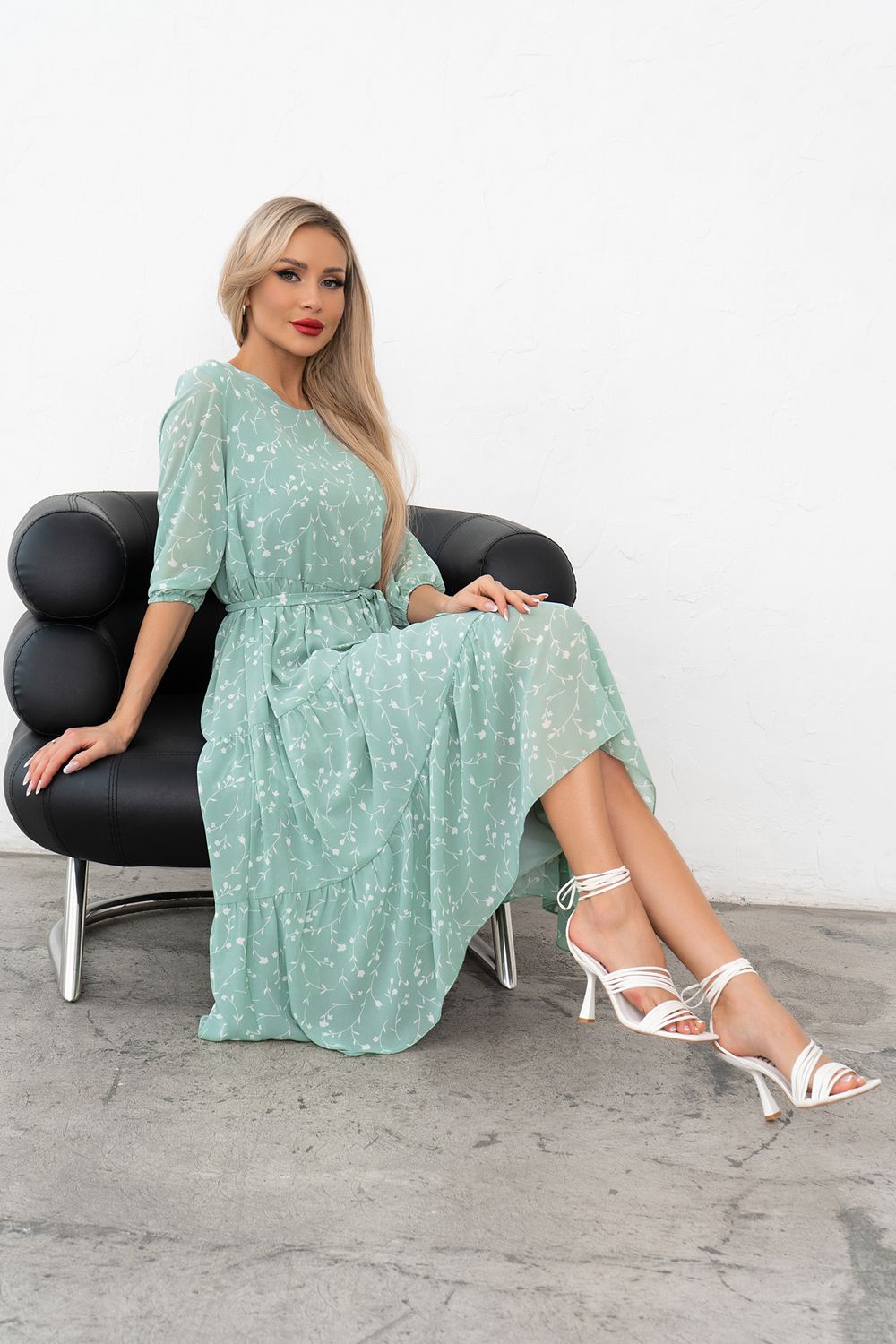 Платье Хелен (мята/белый) Р11-1075/25 Nikol